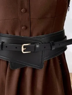 Sale Women's Belt Faux Leather White Black Camel Khaki Orange Wide Belt Outdoor Street Dailywear Holiday Pure Color / Spring / Summer / Fall / Winter Women Belt