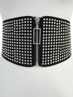 Outlet Women's Belt PU Wide Belt Street Prom Round Dots Women Belt