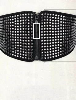 Outlet Women's Belt PU Wide Belt Street Prom Round Dots Women Belt