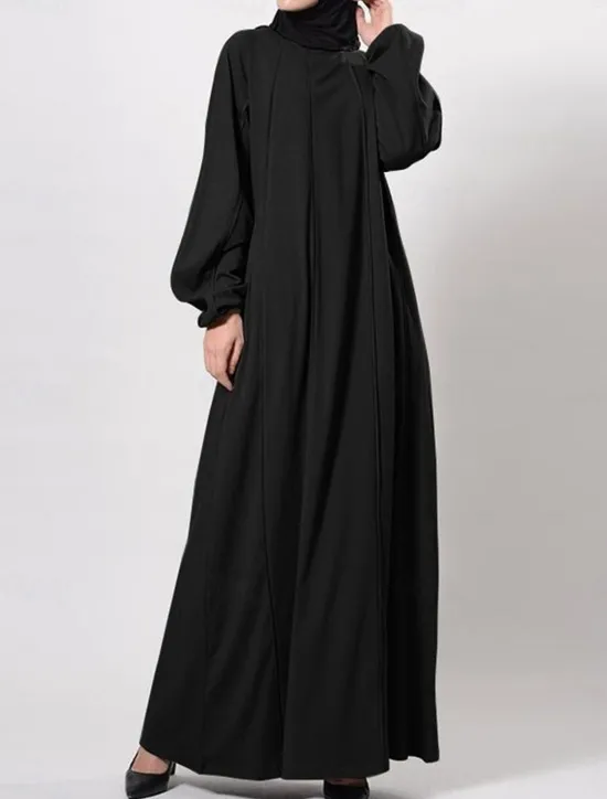 Discount Women's Black Brown Green Spring Fall Winter Maxi long Dress Casual Dress Abaya Classic Casual Street Style Outdoor Vacation Daily Loose Fit Plain Crew Neck Women T Shirt Dresses