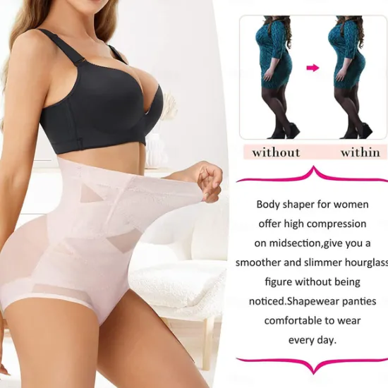 Best Women's Black color Mesh High Waisted Hip Lift Up Going out Classic Skinny S Home Outfits Women Shapewear