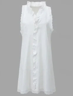 Women's Black White Dark Pink Summer Spring Mini Dress White Dress Cotton Linen Dresses Sundress Casual Vacation Daily Regular Fit Plain V Neck Women Dresses