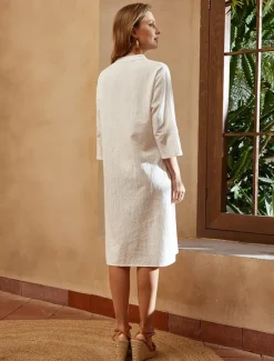 Hot Women's Black White Green Summer Spring Fall Midi Dress Linen-Inspired Dresses Shirt Dress Casual Dress Fashion Basic Casual Outdoor Daily Regular Fit Plain Shirt Collar Women Dresses