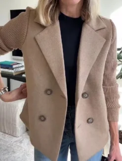 Outlet Women's Blazer Breathable Comfortable Pocket Casual Plain Office Street Casual Daily Wear Double Breasted Regular Turndown Regular Fit Long Sleeve Outerwear Black Pink Brown Spring Fall Women Blazers & Suits
