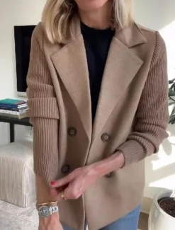 Outlet Women's Blazer Breathable Comfortable Pocket Casual Plain Office Street Casual Daily Wear Double Breasted Regular Turndown Regular Fit Long Sleeve Outerwear Black Pink Brown Spring Fall Women Blazers & Suits