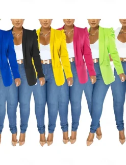 Best Women's Blazer Business Office Formal Blazer Suit Party Evening Jacket Casual Daily Spring Outerwear Long Sleeve Women Blazers & Suits
