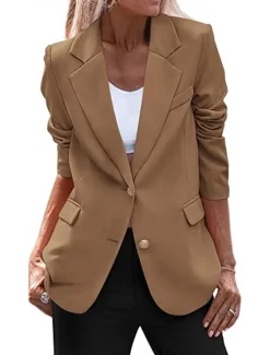 Sale Women's Blazer Button Solid Color Casual / Daily Simple Regular Fit Outerwear Long Sleeve Winter Black S Women Blazers & Suits