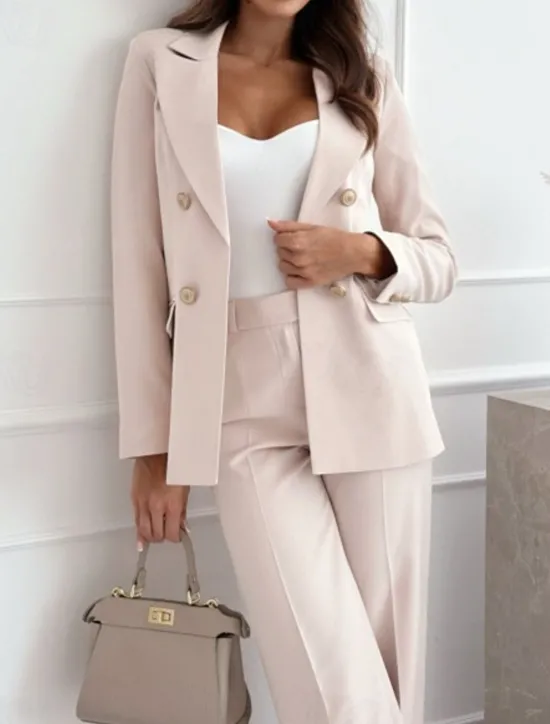 Sale Women's Blazer Button Solid Color Casual / Daily Stylish Regular Fit Outerwear Long Sleeve Winter ArmyGreen S Women Blazers & Suits