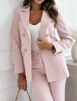Sale Women's Blazer Button Solid Color Casual / Daily Stylish Regular Fit Outerwear Long Sleeve Winter ArmyGreen S Women Blazers & Suits