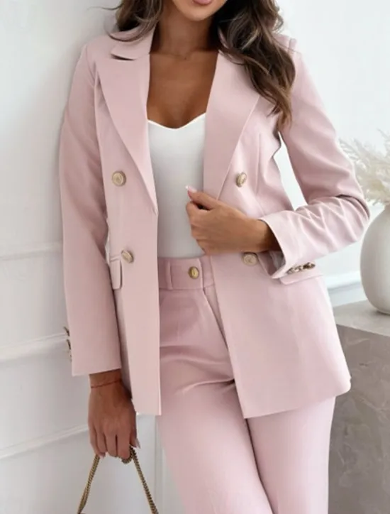 Sale Women's Blazer Button Solid Color Casual / Daily Stylish Regular Fit Outerwear Long Sleeve Winter ArmyGreen S Women Blazers & Suits
