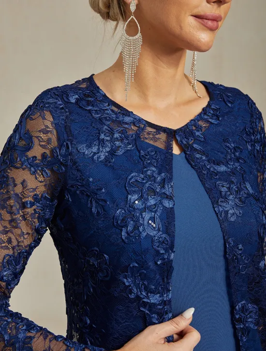 Hot Women's Blazer Caot Jacket Lace Embroidered Sequin Elegant Floral Formal Anniversary Party Wedding Guest Open Front Long Crewneck Regular Fit Long Sleeve Outerwear Spring Fall Women Blazers & Suits|Coats & Trench Coats