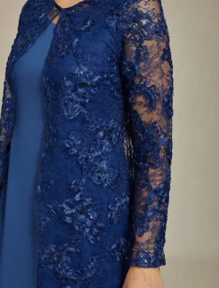 Hot Women's Blazer Caot Jacket Lace Embroidered Sequin Elegant Floral Formal Anniversary Party Wedding Guest Open Front Long Crewneck Regular Fit Long Sleeve Outerwear Spring Fall Women Blazers & Suits|Coats & Trench Coats