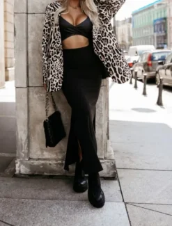 Sale Women's Blazer Comfortable Breathable Lace up Pocket Casual Leopard Office Street Casual Daily Wear Single Breasted Regular Turndown Regular Fit Long Sleeve Outerwear Black White Yellow Spring Fall Women Blazers & Suits