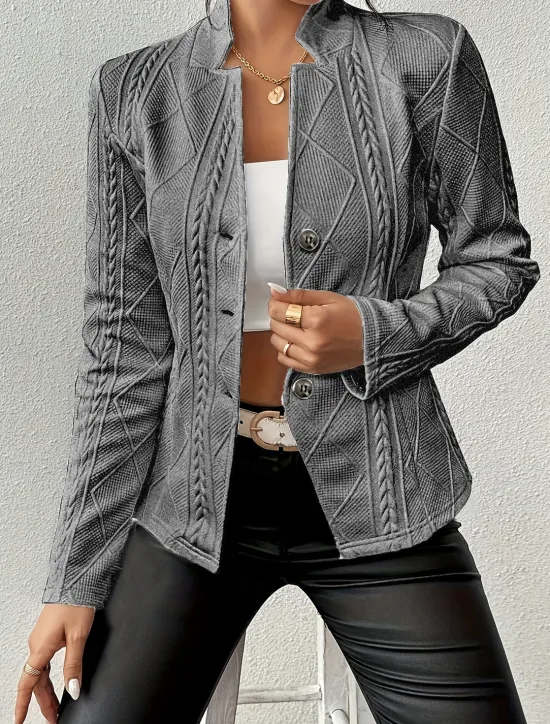 Clearance Women's Blazer Comfortable Breathable Buttons Fashion Modern Plain Work Daily Regular Stand Collar Regular Fit Long Sleeve Outerwear Black White Pink Spring Fall Women Blazers & Suits