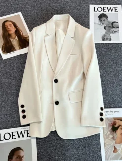 Clearance Women's Blazer Comfortable Breathable Pocket Casual Plain Office Street Casual Daily Wear Single Breasted Regular Turndown Regular Fit Long Sleeve Outerwear Black Pink Khaki Summer Spring Women Blazers & Suits