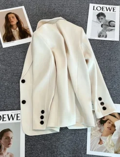 Clearance Women's Blazer Comfortable Breathable Pocket Casual Plain Office Street Casual Daily Wear Single Breasted Regular Turndown Regular Fit Long Sleeve Outerwear Black Pink Khaki Summer Spring Women Blazers & Suits