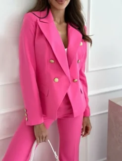 Sale Women's Blazer Formal Button Solid Color Casual / Daily Stylish Regular Fit Outerwear Long Sleeve Winter Black S Women Blazers & Suits