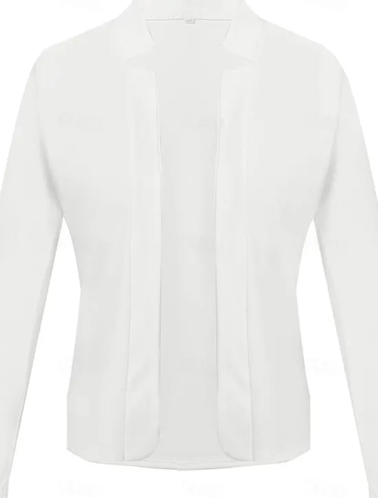Online Women's Blazer Open Front Stand Collar Jacket Fall Pink Office Business Slim Fit Coat Fashion Outerwear Long Sleeve Black Women Blazers & Suits