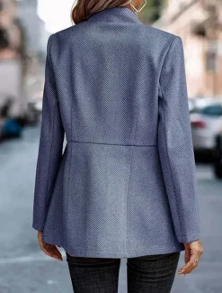 Hot Women's Blazer Party Pocket Solid Color Windproof Fashion Regular Fit Outerwear Long Sleeve Fall S Women Blazers & Suits|Jackets