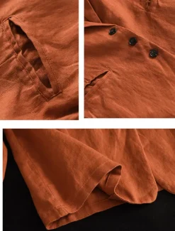 Sale Women's Blazer Work Button Solid Color Breathable OL Style Regular Fit Outerwear Long Sleeve Fall Orange M Women Blazers & Suits