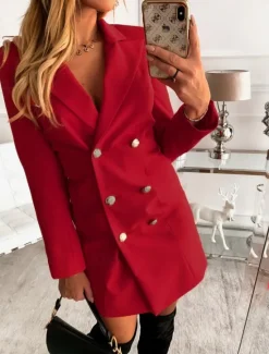 Best Women's Blazer Work Button Solid Color Breathable OL Style Regular Fit Outerwear Long Sleeve Fall Yellow S Women Blazers & Suits