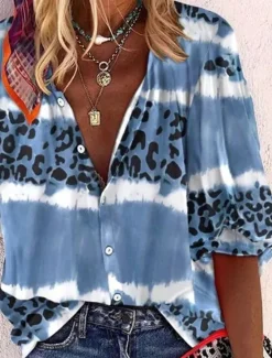 Clearance Women's Blouse Bohemia Vintage V Neck 3/4 Length Sleeve Floral Graphic Daily Regular Tops Daily Holiday Beach Wear Print Spring Fall Women Blouses & Shirts