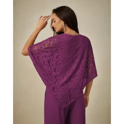 Sale Women's Blouse Dressy Tops Plain Elegant Half Sleeve Crew Neck Regular Tops Wedding Guest Daily Lace Patchwork Layered Summer Spring Women Blouses & Shirts