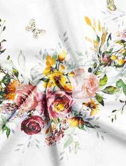 Outlet Women's Blouse Floral Elegant Vintage Fashion Long Sleeve V Neck Regular Tops Holiday Weekend Buttons Print White Pink Blue Purple Green Fall & Winter Women Spring Tops