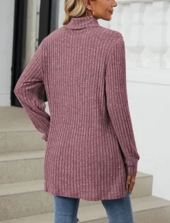 Women's Blouse Pocket Work Stylish Modern Long Sleeve Black Spring Fall Women Tunic Tops
