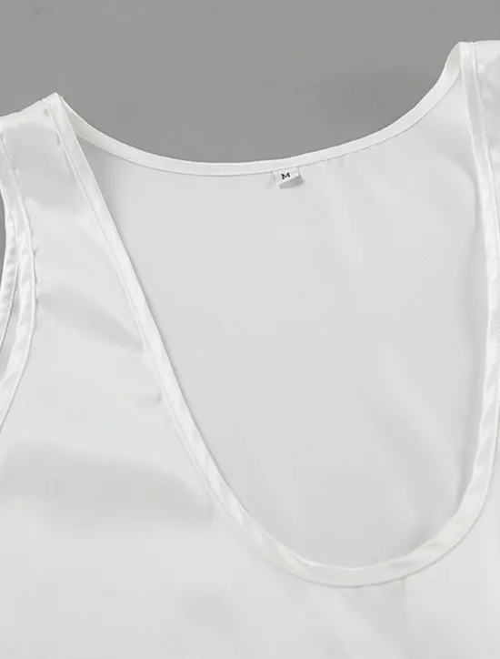 Best Women's Blouse Solid Color Stylish Sexy Casual Sleeveless U Neck Regular Tops Daily Going out Black White Summer Spring Women Blouses & Shirts