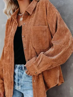 Clearance Women's Blouse Solid Color Casual Long Sleeve Shirt Collar Vacation Going out Pocket White Wine Orange Green Fall Winter Women Blouses & Shirts