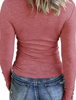 New Women's Blouse Solid Color Stylish Casual Long Sleeve Scoop Neck Regular Tops Daily Buttons Black Pink Apricot Gray Spring Fall Winter Women Blouses & Shirts