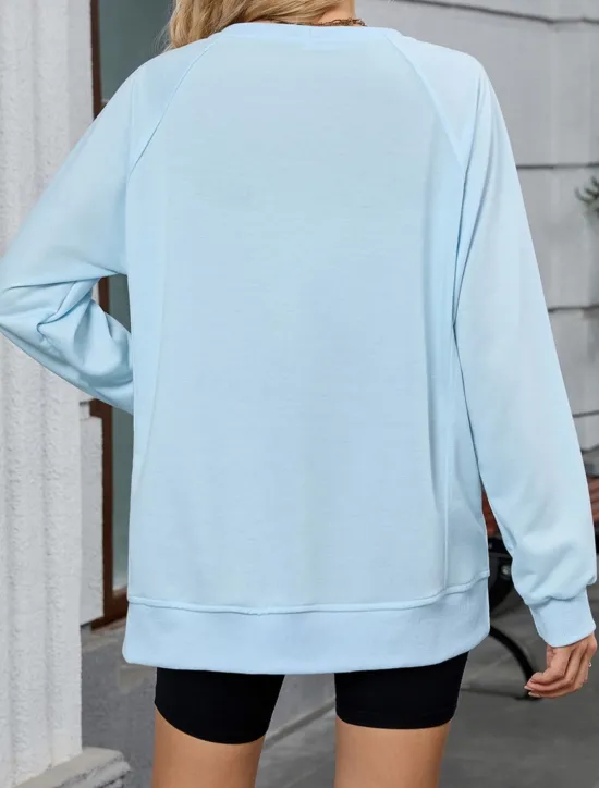 New Women's Blouse Solid Color Stylish Casual Long Sleeve Crew Neck Regular Tops Daily Pink Blue Khaki Gray Summer Spring Women Hoodies & Sweatshirts