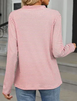 Online Women's Blouse Stylish Modern Long Sleeve V Neck Work Black Pink Green Dark Gray Spring Fall Winter Women Blouses & Shirts