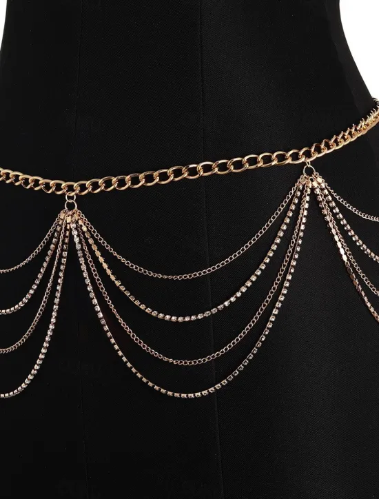 Outlet Women's body chain Fashion Outdoor Geometry Rantai cermin mata Women Trendy Jewelry