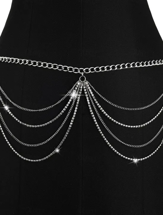 Outlet Women's body chain Fashion Outdoor Geometry Rantai cermin mata Women Trendy Jewelry