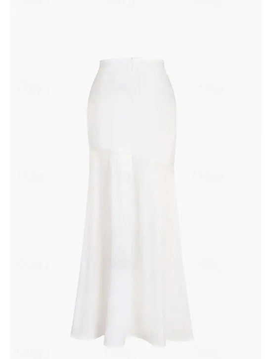 Outlet Women's Bodycon Trumpet / Mermaid Fashion Maxi High Waist Skirts Plain Split Ends Micro-elastic Party Birthday Party Summer Polyester Women Skirts