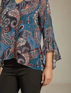 Outlet Women's Boho Shirt Blouse Paisley Vintage Stylish Casual Long Sleeve V Neck Regular Tops Wedding Guest Work Daily Ruffle Summer Spring Fall Women Boho Tops
