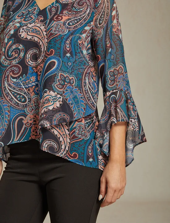 Outlet Women's Boho Shirt Blouse Paisley Vintage Stylish Casual Long Sleeve V Neck Regular Tops Wedding Guest Work Daily Ruffle Summer Spring Fall Women Boho Tops