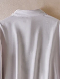 Discount Women's Boho Shirt Linen-Inspired Shirts Button Up Floral Flower Casual Long Sleeve Bishop Sleeve Square Neck Regular Tops Valentine's Day Work Daily Embroidered Spring, Fall, Winter, Summer Women Shirts|Boho Tops