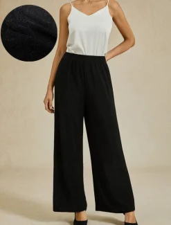 Women's Bootcut Elegant Classic & Timeless Sparkle Full Length High Waist High Elasticity Summer Spring Fall Women Pants