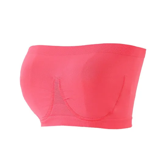 Hot Women's Bras & Bralettes Tube Bra Strapless Full Coverage Solid Color Scoop Neck Micro-elastic Breathable Invisible Casual Daily Nylon Green / 1 PC Home Outfits Women Lingerie