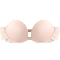 New Women's Bras & Bralettes Tube Bra Strapless Demi Cup Solid Color V Neck Stretchy Breathable Invisible Casual Daily Nylon White / 1 PC Home Outfits Women Lingerie