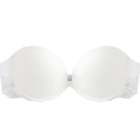 New Women's Bras & Bralettes Tube Bra Strapless Demi Cup Solid Color V Neck Stretchy Breathable Invisible Casual Daily Nylon White / 1 PC Home Outfits Women Lingerie