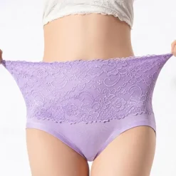 Clearance Women's Brief Underwear 1 PC Underwear Fashion Simple Sexy Lace Hole Flower High Waist Sexy Black Purple Pink M L XL Home Outfits Women Lingerie