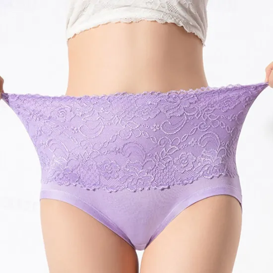 Clearance Women's Brief Underwear 1 PC Underwear Fashion Simple Sexy Lace Hole Flower High Waist Sexy Black Purple Pink M L XL Home Outfits Women Lingerie