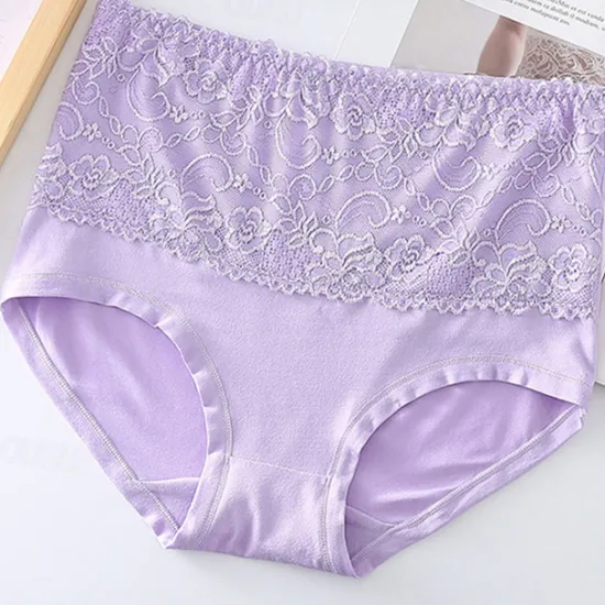 Clearance Women's Brief Underwear 1 PC Underwear Fashion Simple Sexy Lace Hole Flower High Waist Sexy Black Purple Pink M L XL Home Outfits Women Lingerie