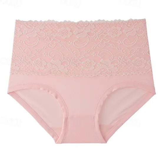 Clearance Women's Brief Underwear 1 PC Underwear Fashion Simple Sexy Lace Hole Flower High Waist Sexy Black Purple Pink M L XL Home Outfits Women Lingerie
