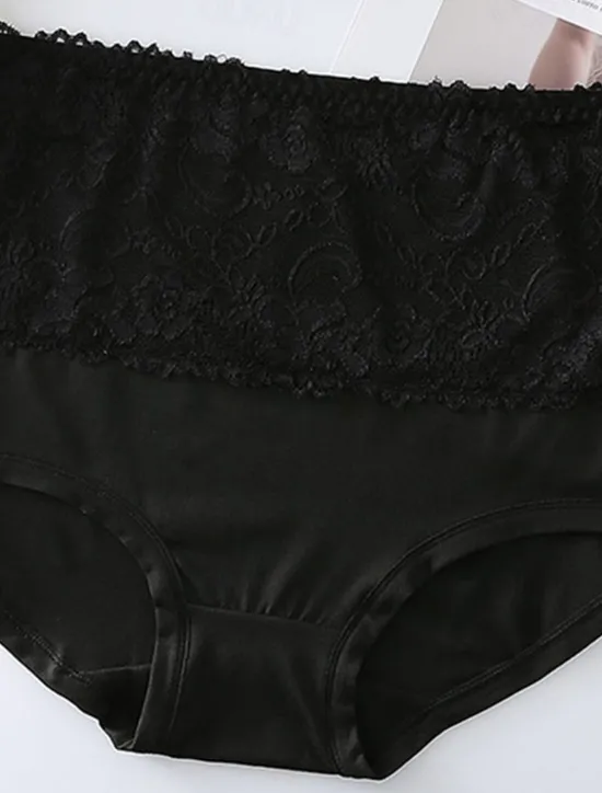 Online Women's Brief Underwear 1 PC Underwear Fashion Simple Sexy Lace Hole Flower High Waist Sexy Black Purple Pink M L XL Home Outfits Women Lingerie