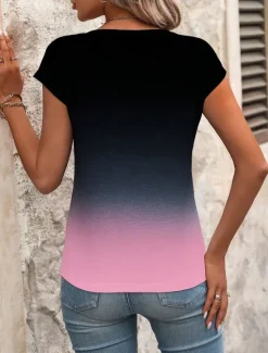 Sale Women's Camisole Tank Top Ombre Floral Graphic Stylish Casual Sleeveless V Neck Regular Tops Daily Print Pink Blue Summer Women Tank Tops & Camis